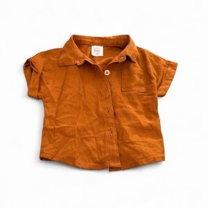 Kids Brown Button-Up Shirt